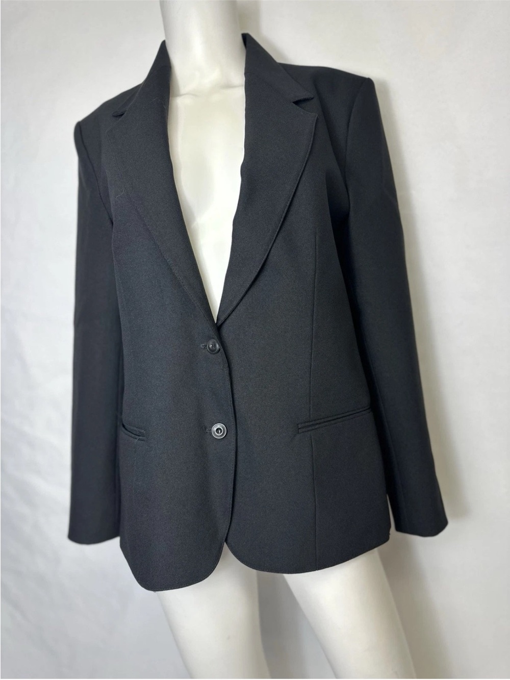 Tailored Black Women's Blazer - Minimal Single-Breasted Jacket